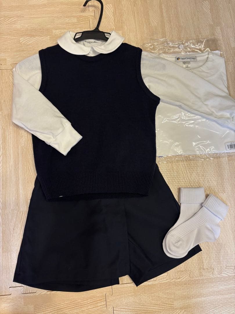 小学校受験服 6点セット 女の子用 120 キュロット　長袖　ポロシャツ　ベスト