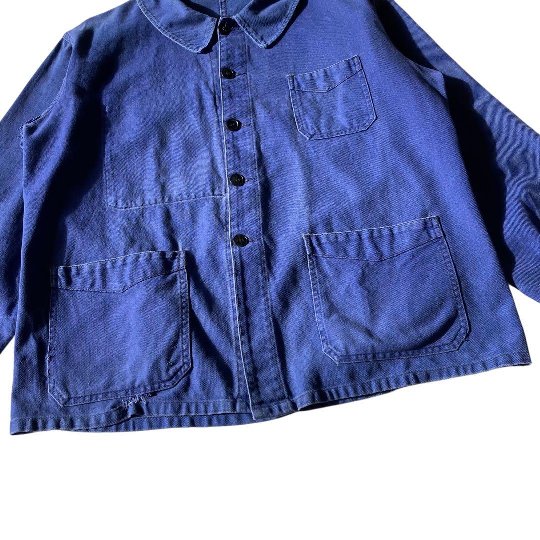 60〜70s ヴィンテージ フレンチ Vポケット カバーオール ワークジャケット