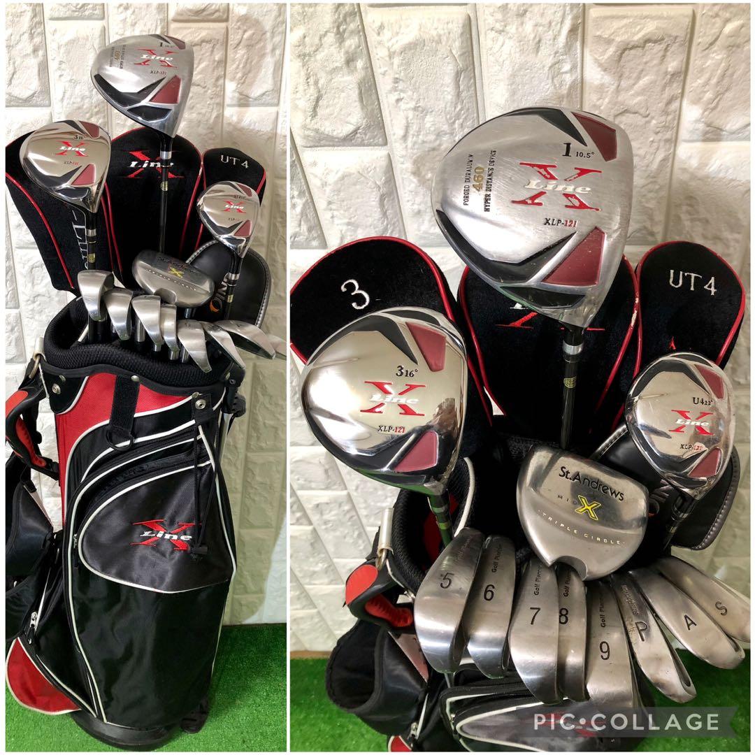 初心者おすすめ☆メンズ ゴルフクラブセット☆X-LINE☆スタンドキャディバッグ