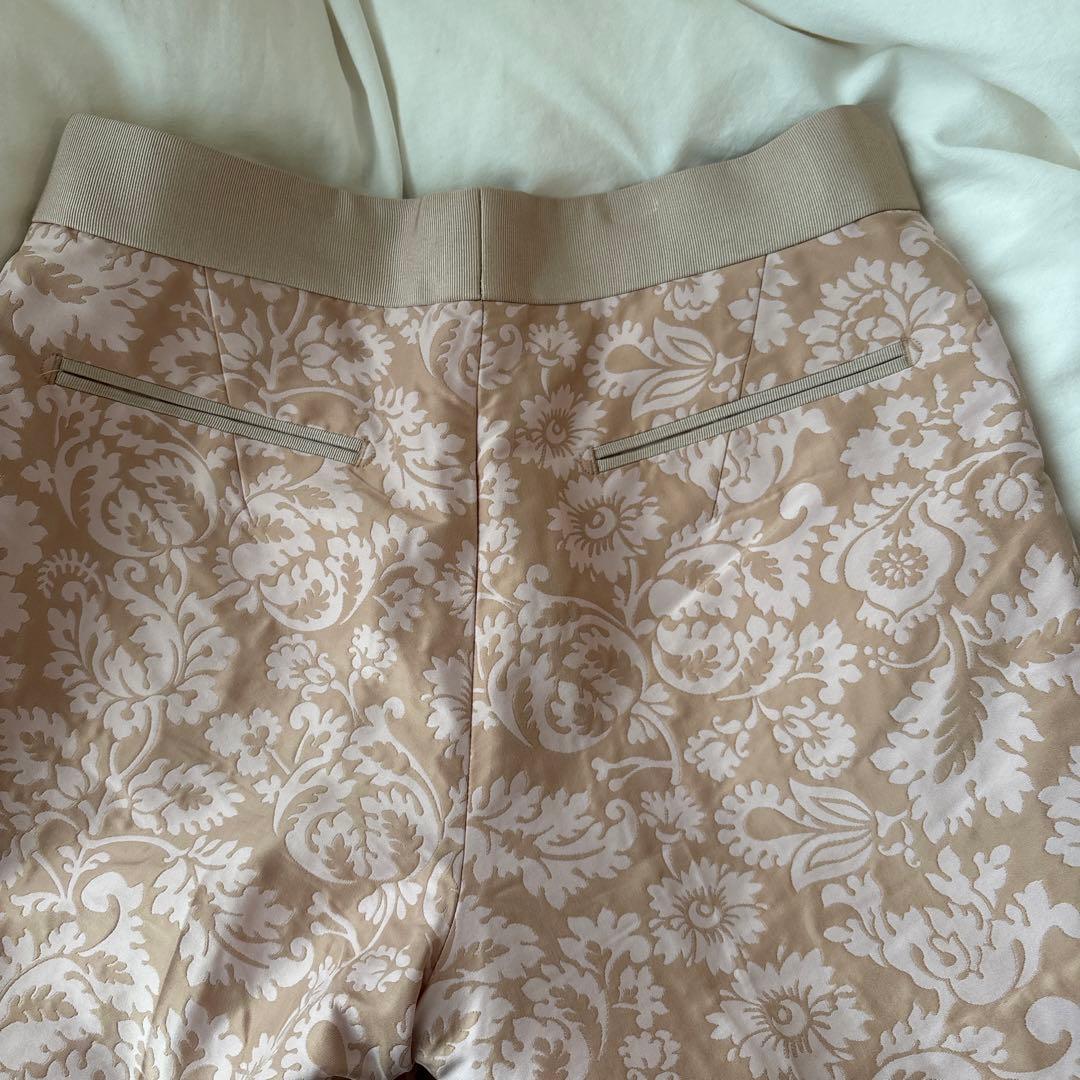 drawer フラワージャガードパンツ 34 ピンクベージュ