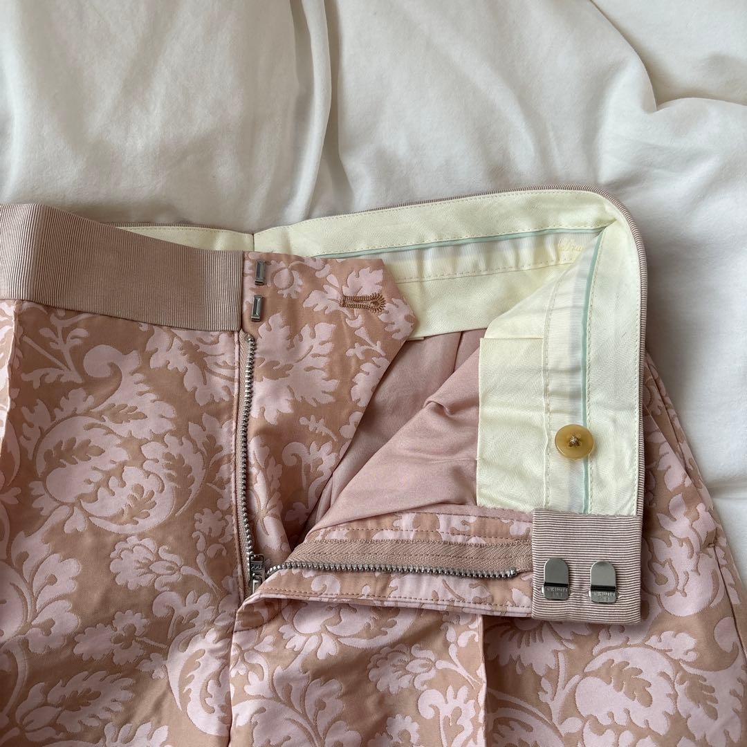 drawer フラワージャガードパンツ 34 ピンクベージュ