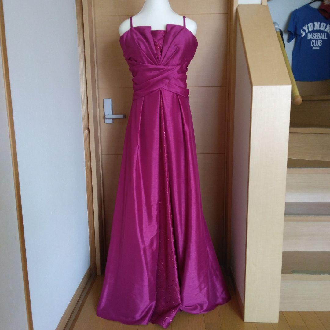 ジュネビビアン　ロングドレス　マゼンタ　ローズピンク　13号