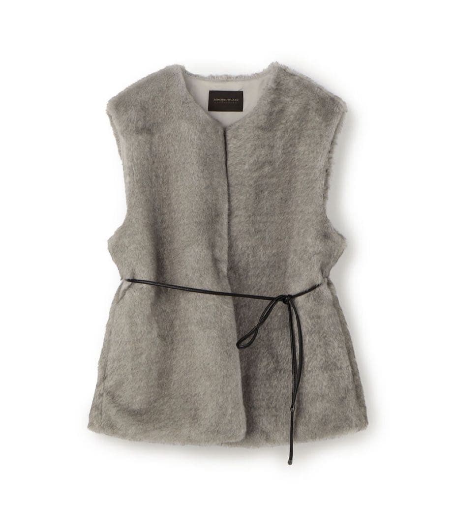 【25AW】tomorrowland 今季 ファー ジレ ベルト付き