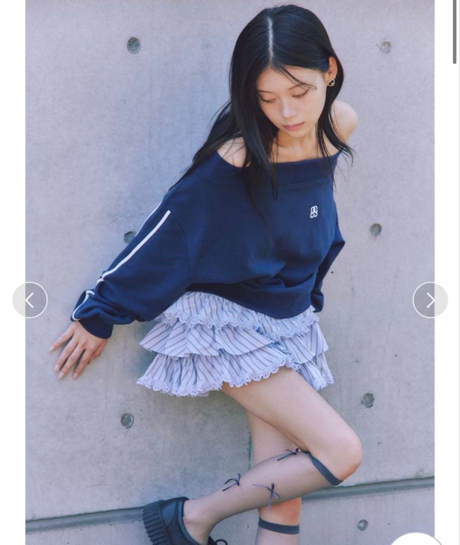 snidel ラッフルティアードスカショーパン ブルー1