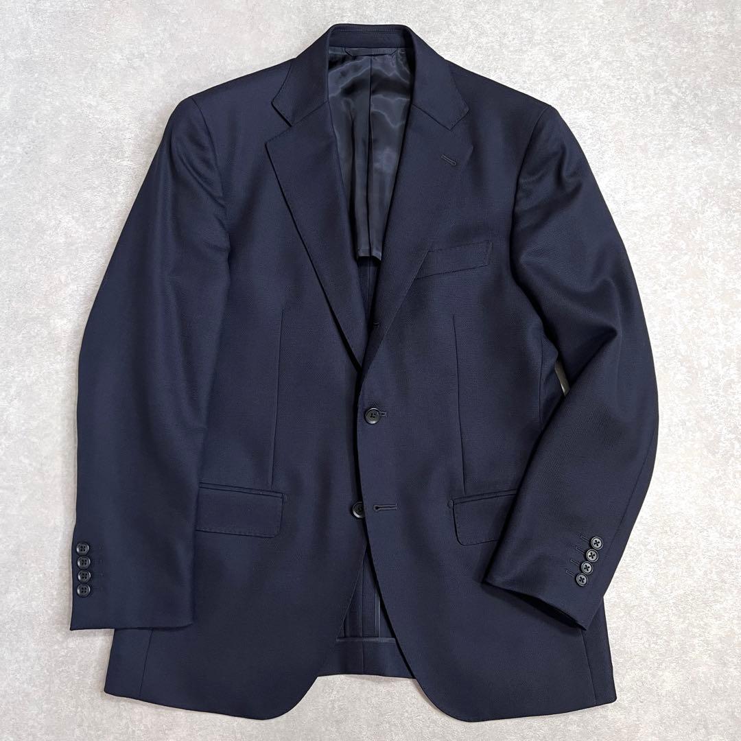 【美品】メーカーズシャツ鎌倉 ウールホップサックテーラードジャケット 48