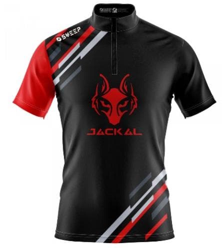 モーティブ ジャッカルデザイン　ボウリングウェア　レッド　日本サイズL相当