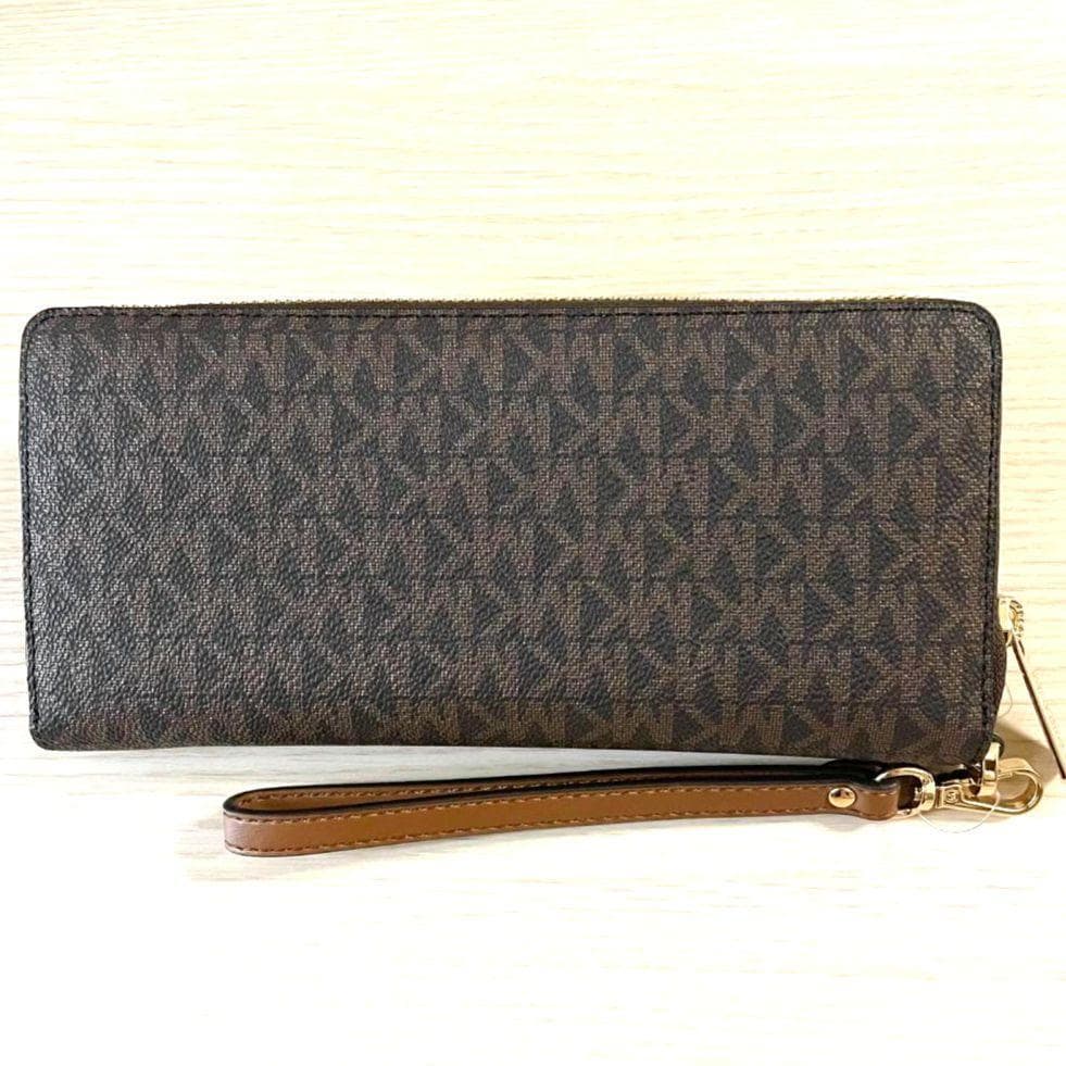 【お値下げ】新品 マイケルコース レザー 長財布 ウォレット ロゴ ブラウン