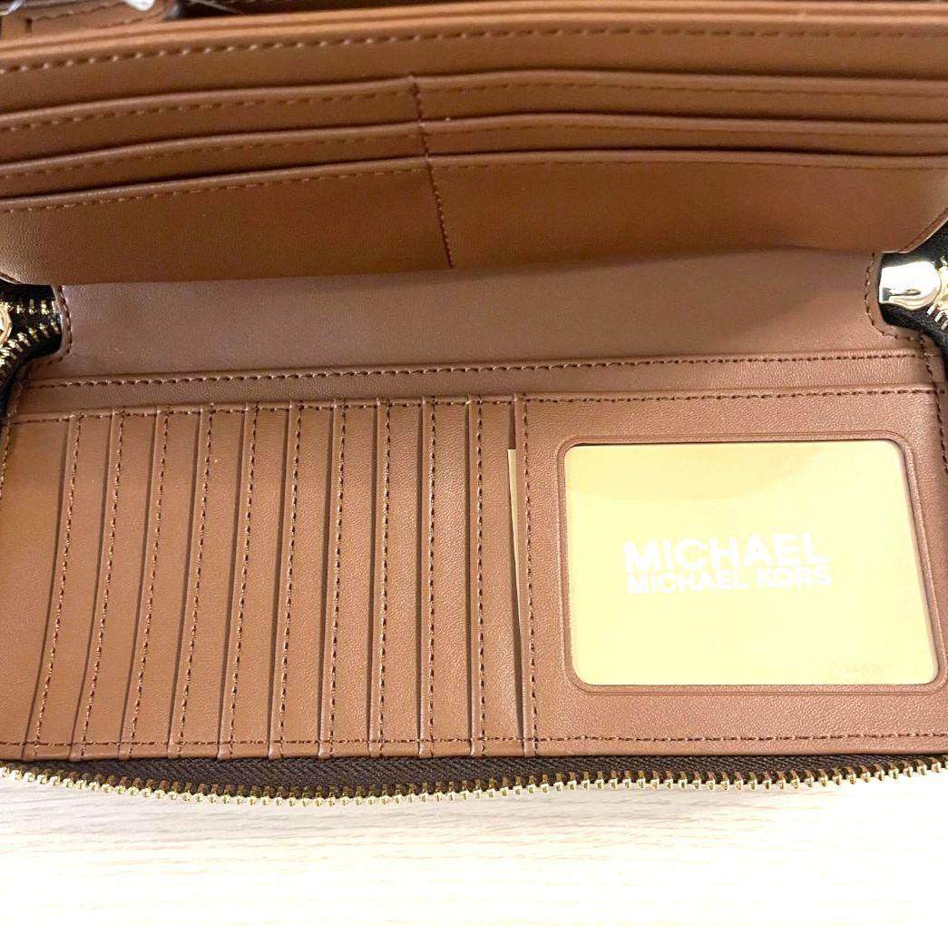 【お値下げ】新品 マイケルコース レザー 長財布 ウォレット ロゴ ブラウン