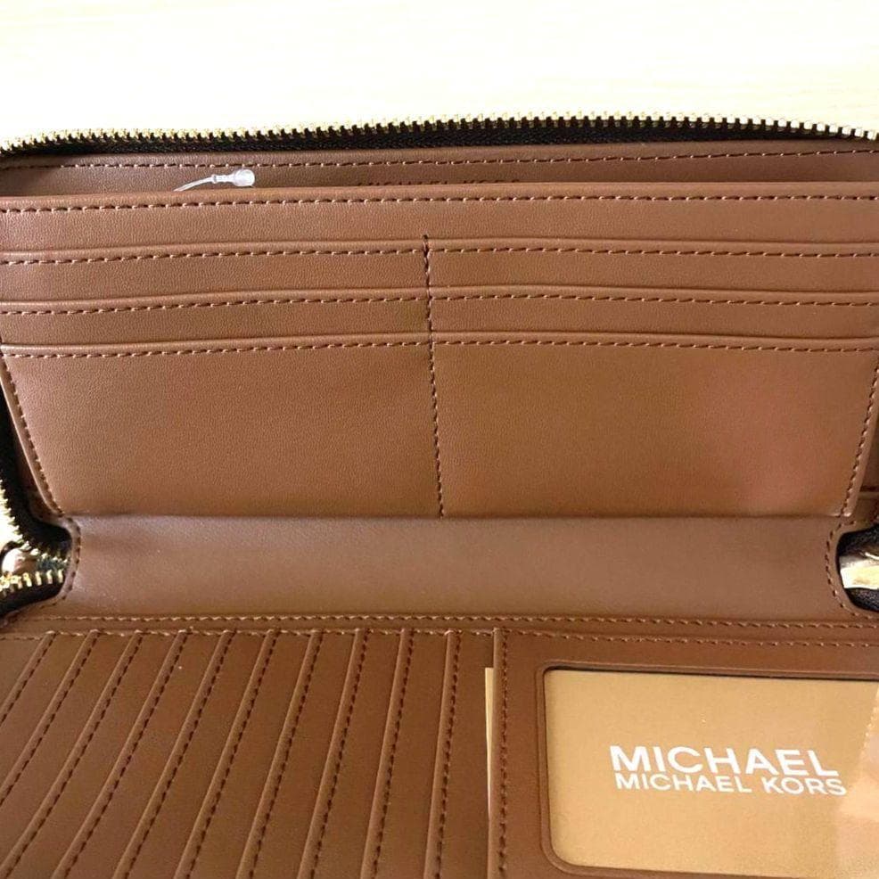 【お値下げ】新品 マイケルコース レザー 長財布 ウォレット ロゴ ブラウン