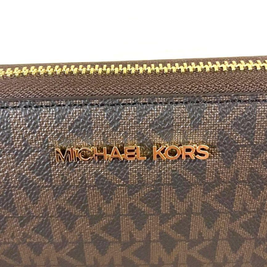 【お値下げ】新品 マイケルコース レザー 長財布 ウォレット ロゴ ブラウン