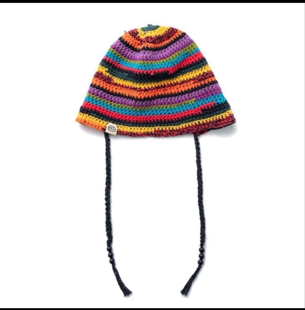 な*い様 sol Hand-knitted Border Hat Multi