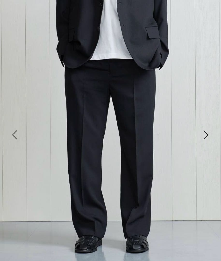 ツ*ー様 ＜H＞ ウール ツイスト カルゼ ワイド テーパード パンツ