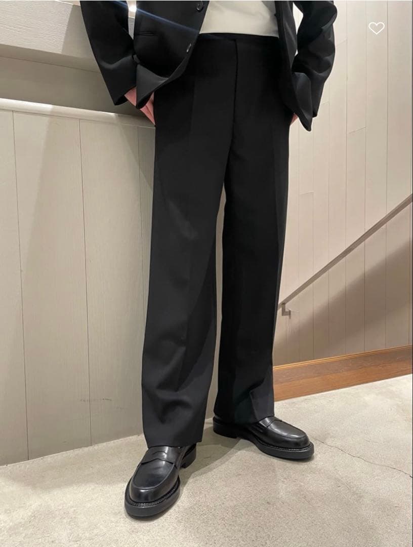 ツ*ー様 ＜H＞ ウール ツイスト カルゼ ワイド テーパード パンツ