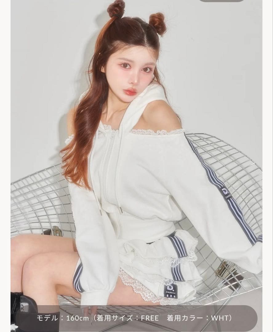 Darich ガーリースポーティスウェットトップス　パーカー