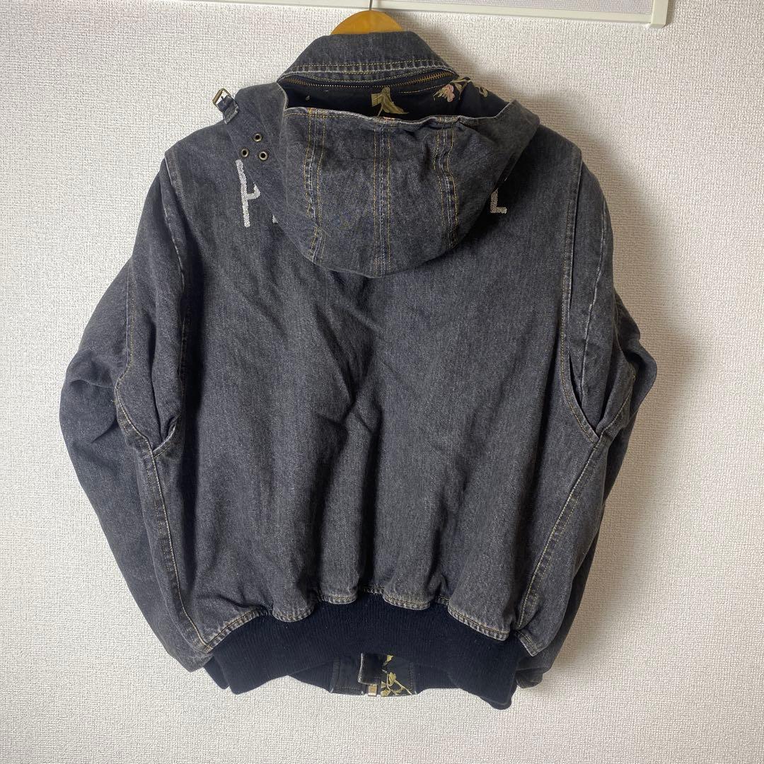 80's PINK HOUSEピンクハウス ブラックデニムジャケット ワッペン