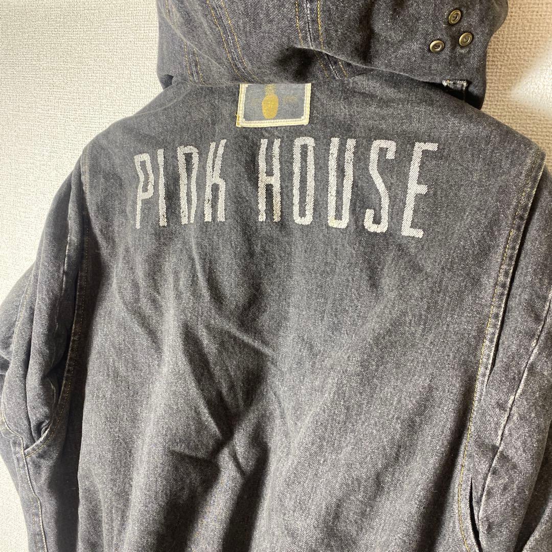 80's PINK HOUSEピンクハウス ブラックデニムジャケット ワッペン