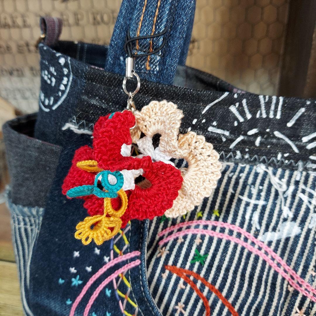 【MINMI】刺繍デニムバック　No.672　ショルダーベルト