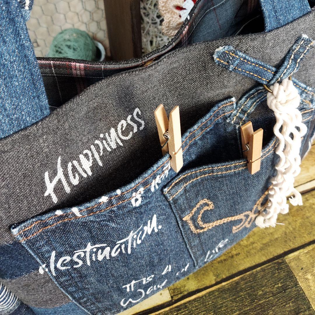 【MINMI】刺繍デニムバック　No.672　ショルダーベルト