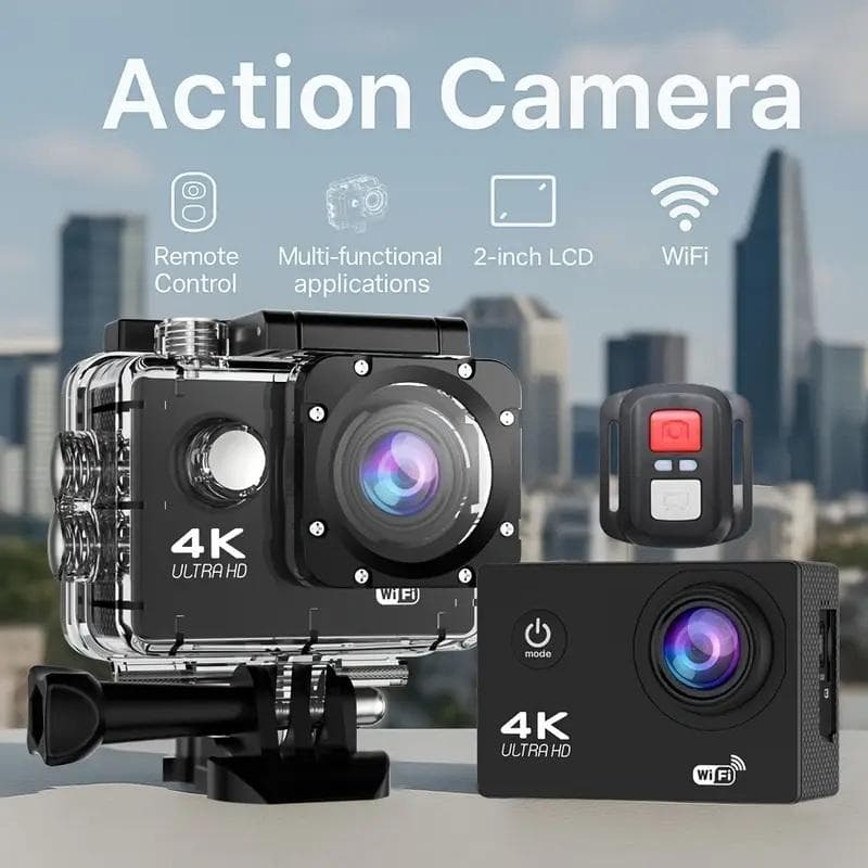 4Kアクションカメラタッチスクリーン170°広角フィッシュアイレンズ32GB付