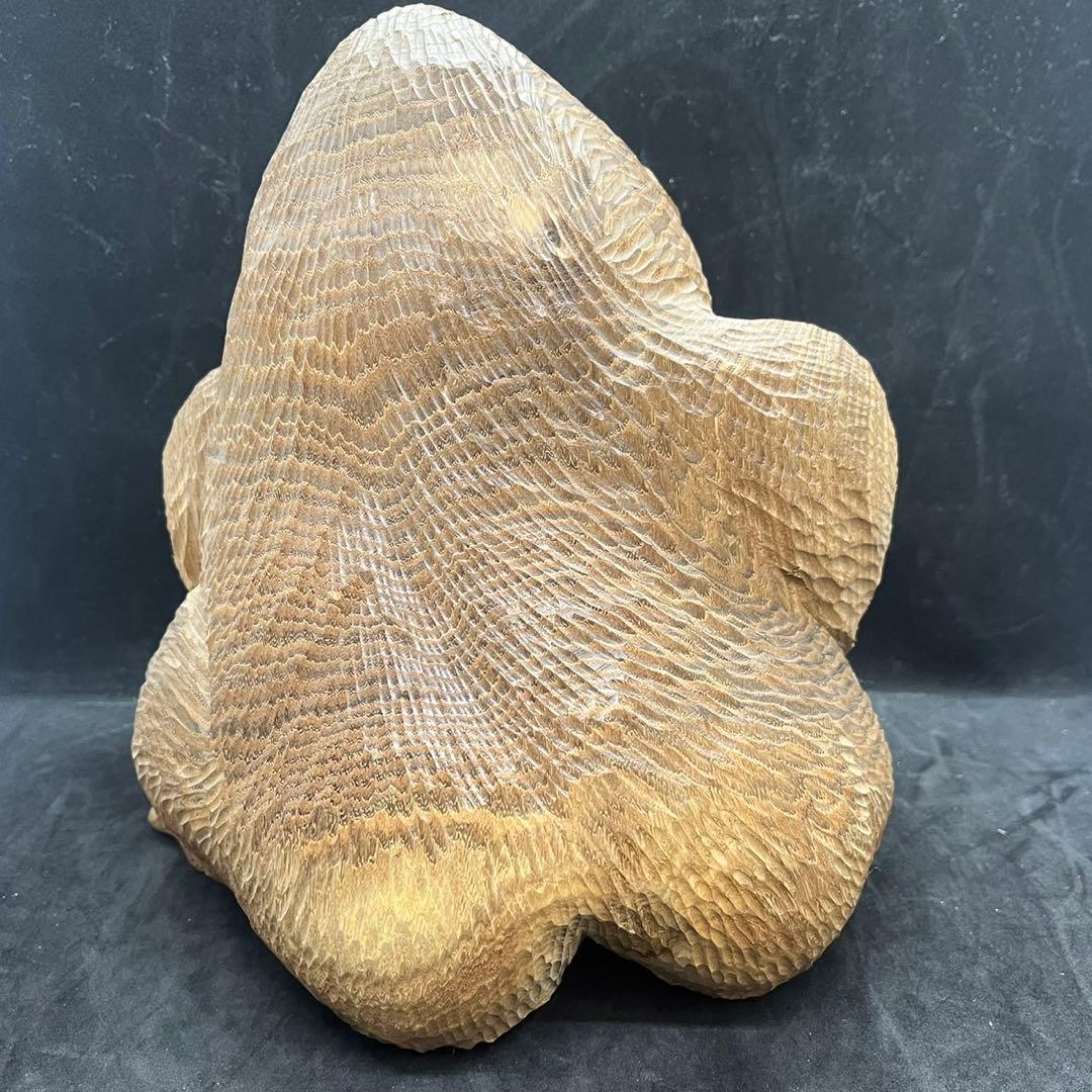 【匿名発送】木工品　彫刻　木彫　置物　ゴリラ　一点物　アンティーク　木彫り