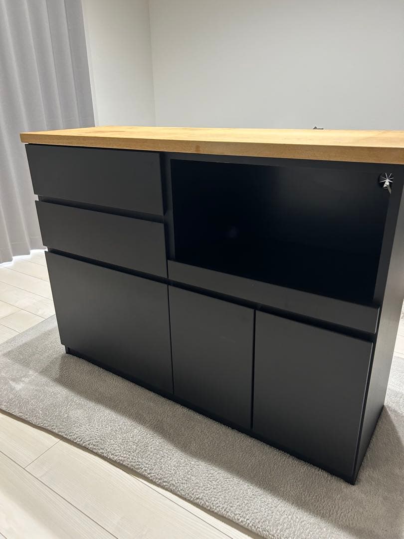 国産キッチンカウンター幅119/使用1年半/完成品/北欧インテリア/送料込