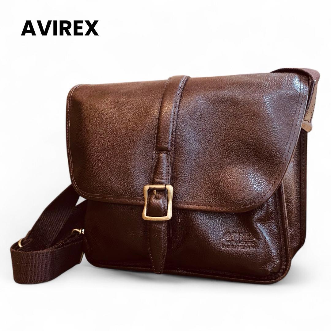 AVIREX レザー ショルダーバッグ BULTO アヴィレックス フラップ　茶