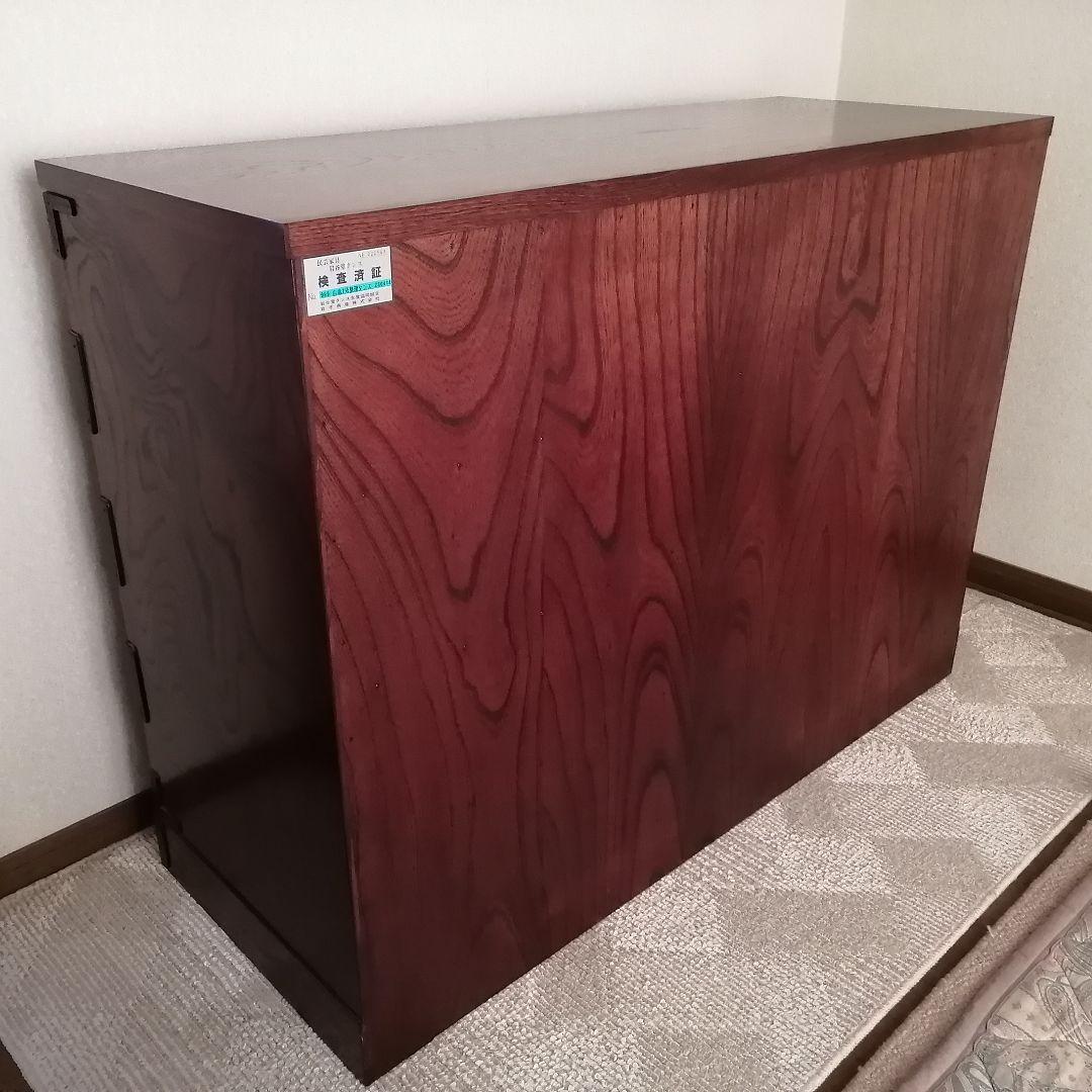 【美品】岩谷堂箪笥 漆塗り欅材 南部鉄金具 伝統工芸品 幅120cm