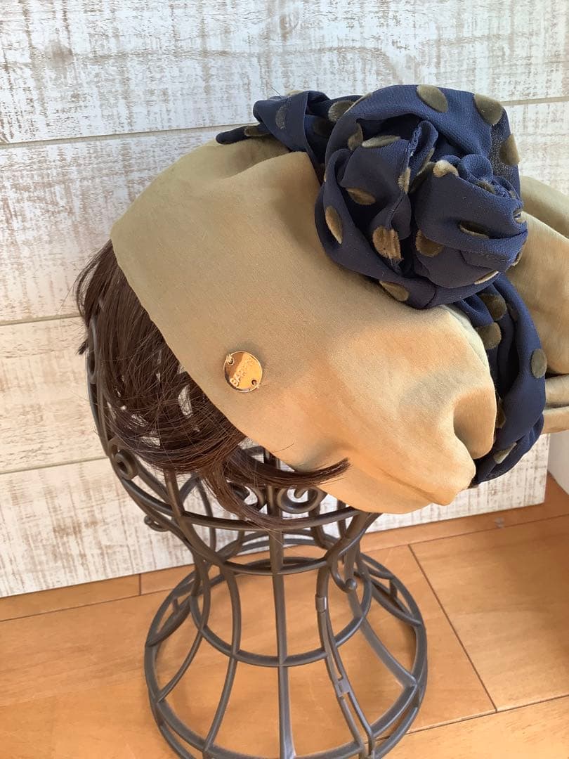 バレン　医療用ウィッグ　スカーフハット　カーキ＆ドット