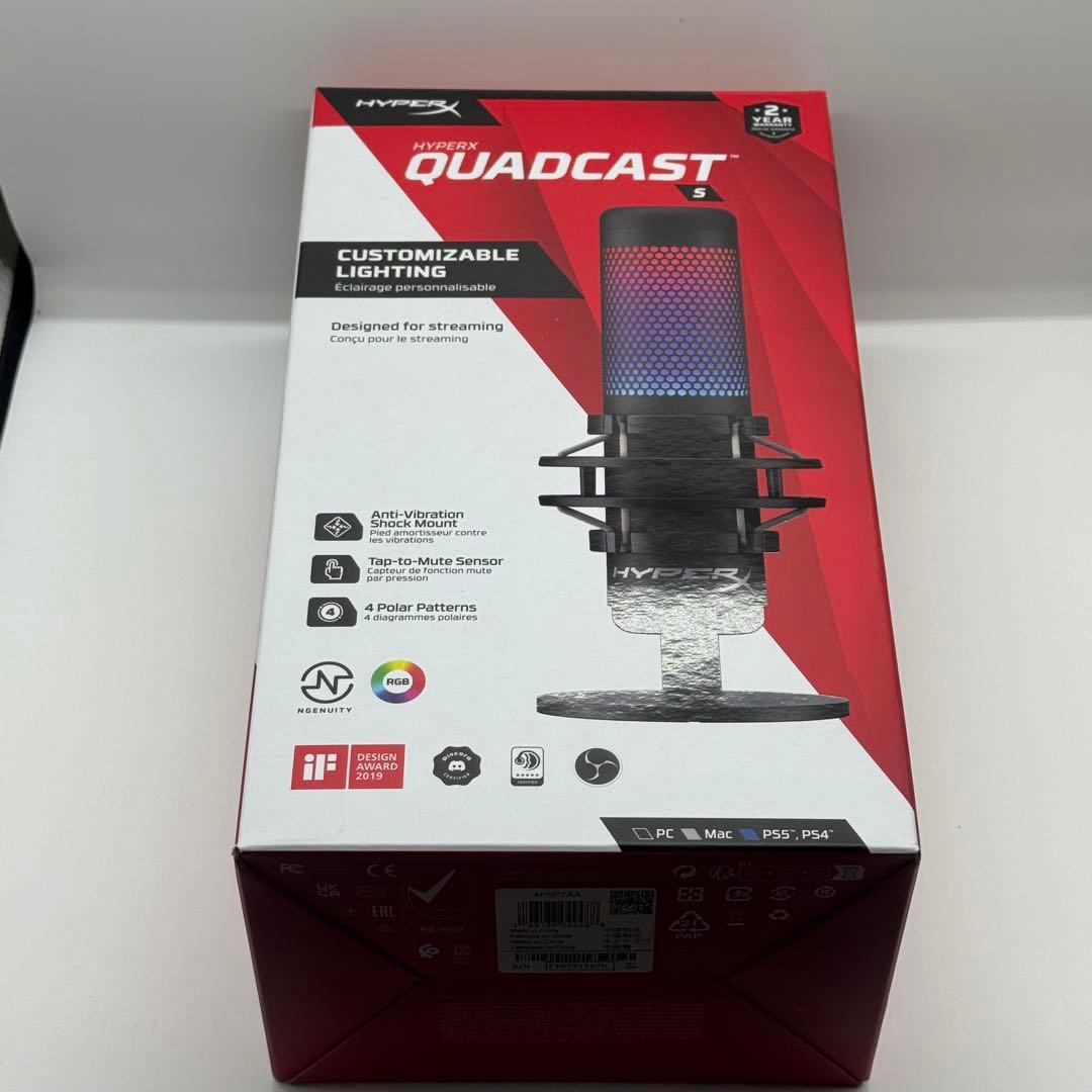 未使用 HyperX QuadCast S マイク