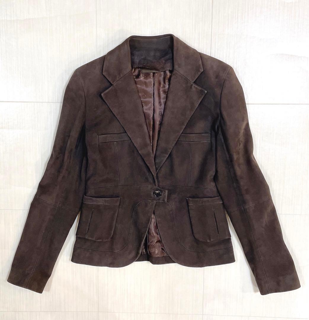 LOEWE ロエベ 羊革 レザージャケット スエード テーラードジャケット