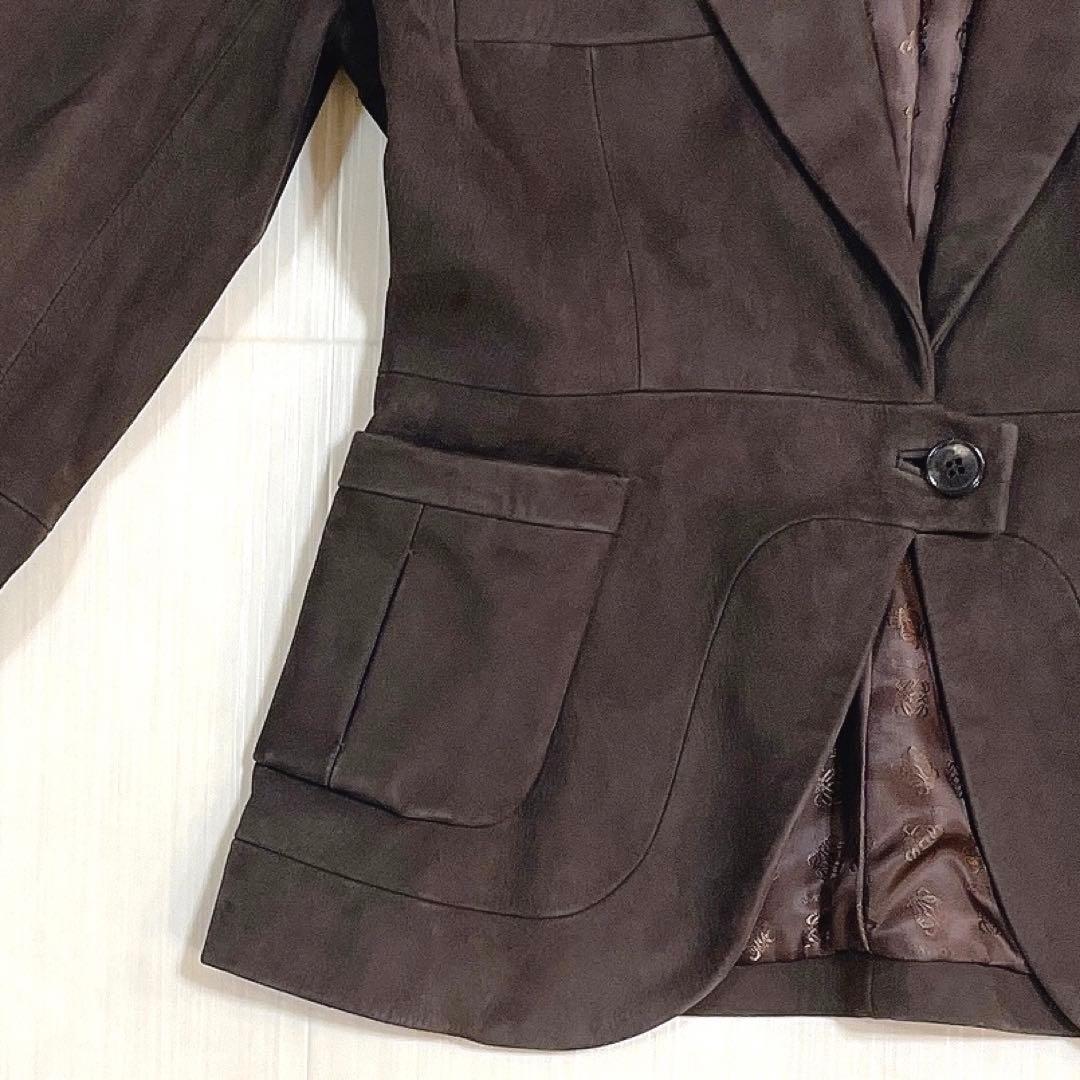 LOEWE ロエベ 羊革 レザージャケット スエード テーラードジャケット