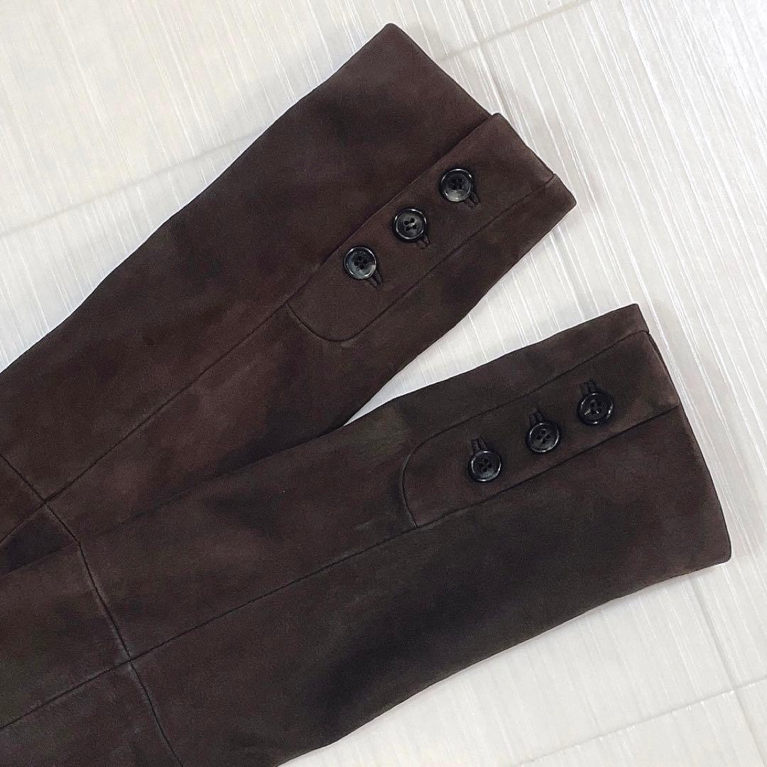 LOEWE ロエベ 羊革 レザージャケット スエード テーラードジャケット