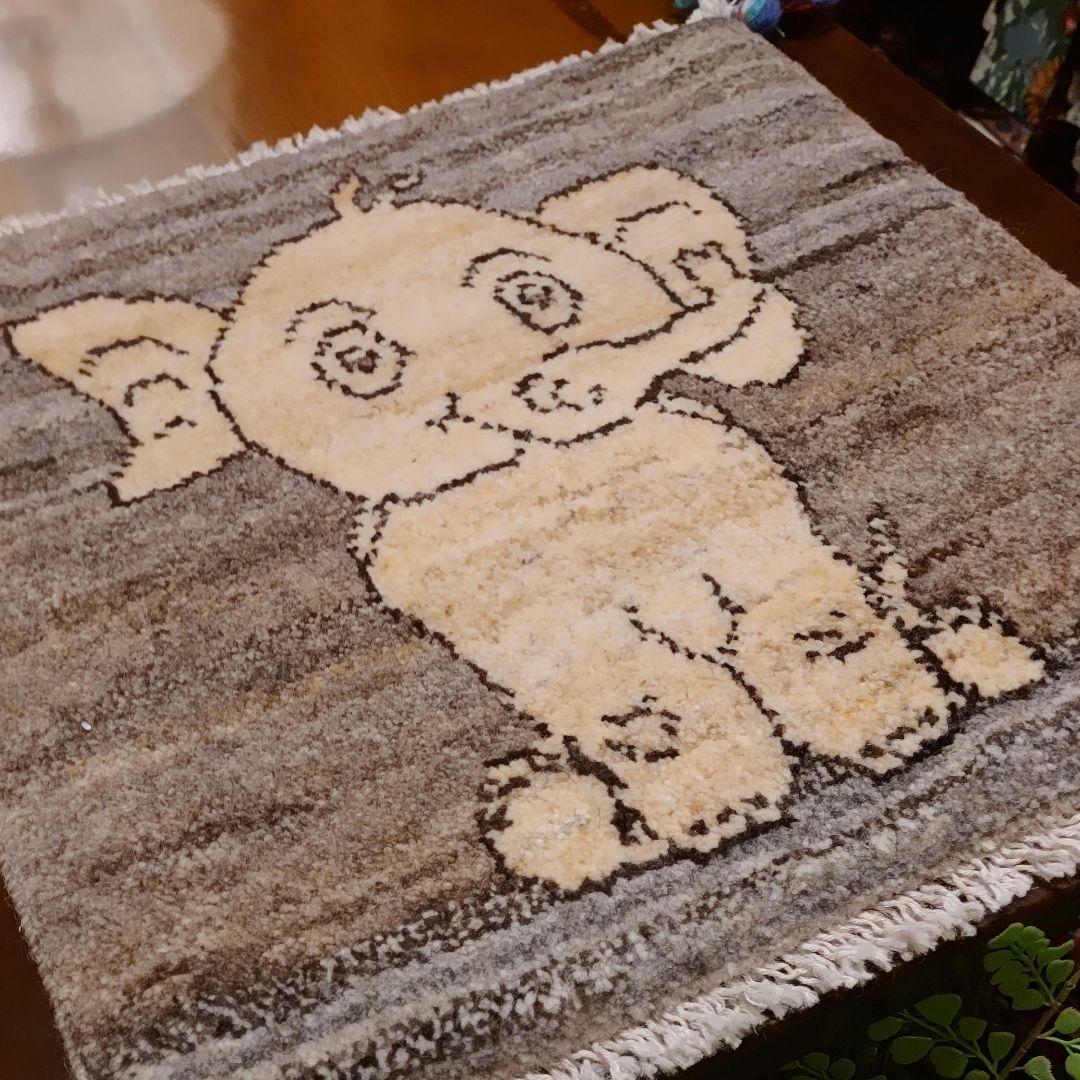 ギャッベ イラン シラーズ 座布団ギャッベ 手織り 大きめ ゾウ チェアマット