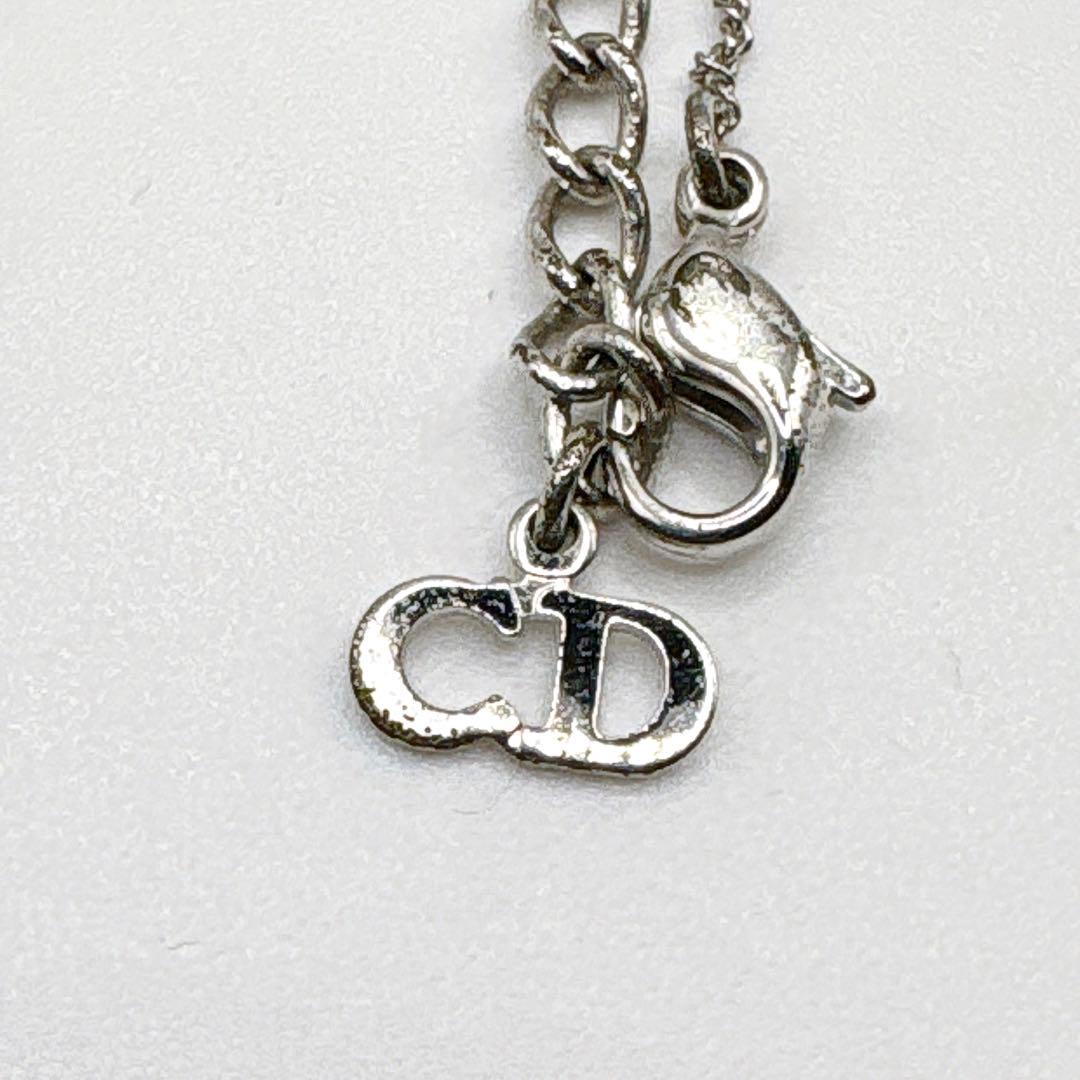 クリスチャンディオール　ハートロゴチャームネックレス シルバー ヴィンテージ