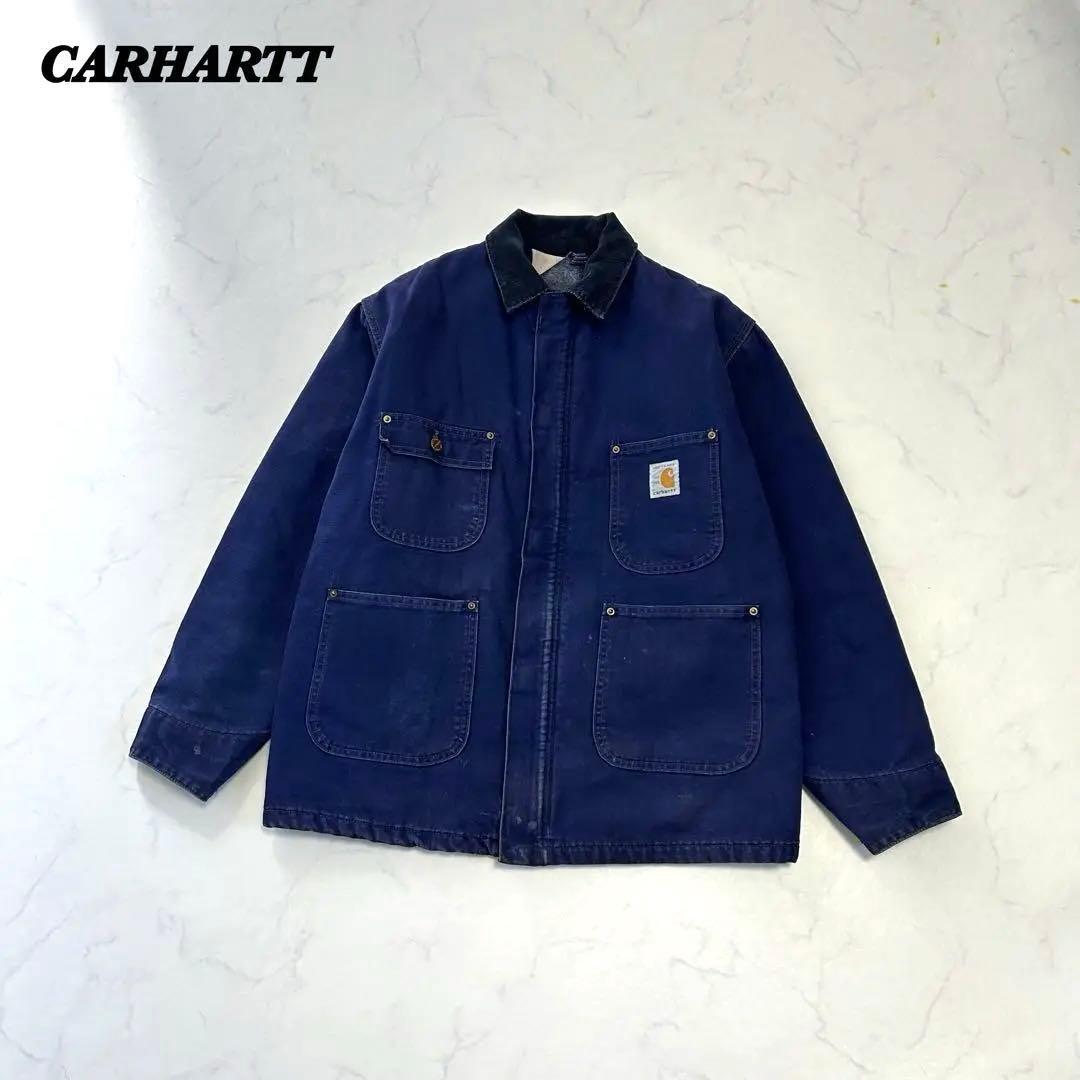 【100周年】80s 星タグ カーハート ミシガンチョアコート ネイビー 40