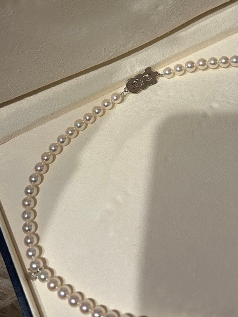 ミキモト MIKIMOTO K18 アコヤ真珠 ネックレス ダイヤ0.05ct