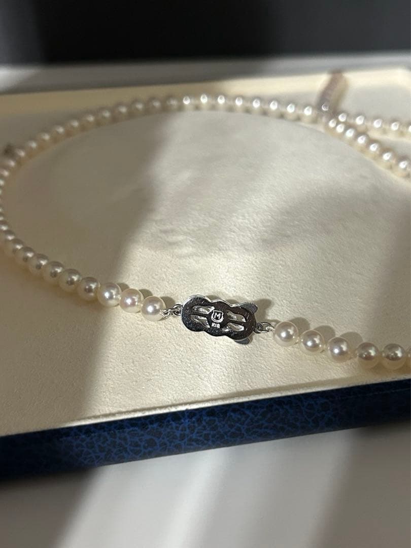 ミキモト MIKIMOTO K18 アコヤ真珠 ネックレス ダイヤ0.05ct