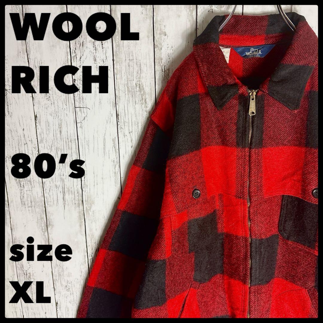 ウールリッチ 80s マッキーノジャケット XL ブロックチェック USA製