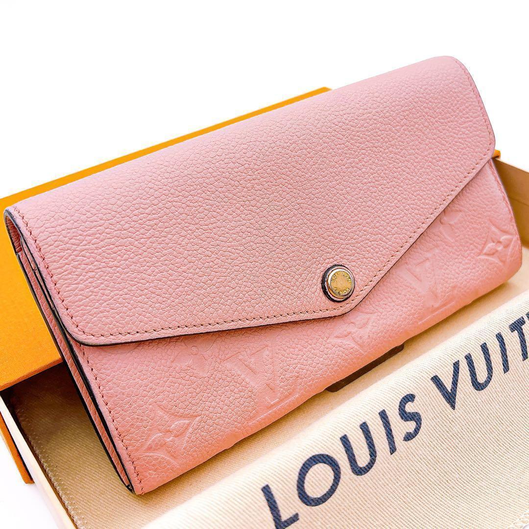 【美品】ルイヴィトン ポルトフォイユ サラ アンプラント 長財布 ピンク