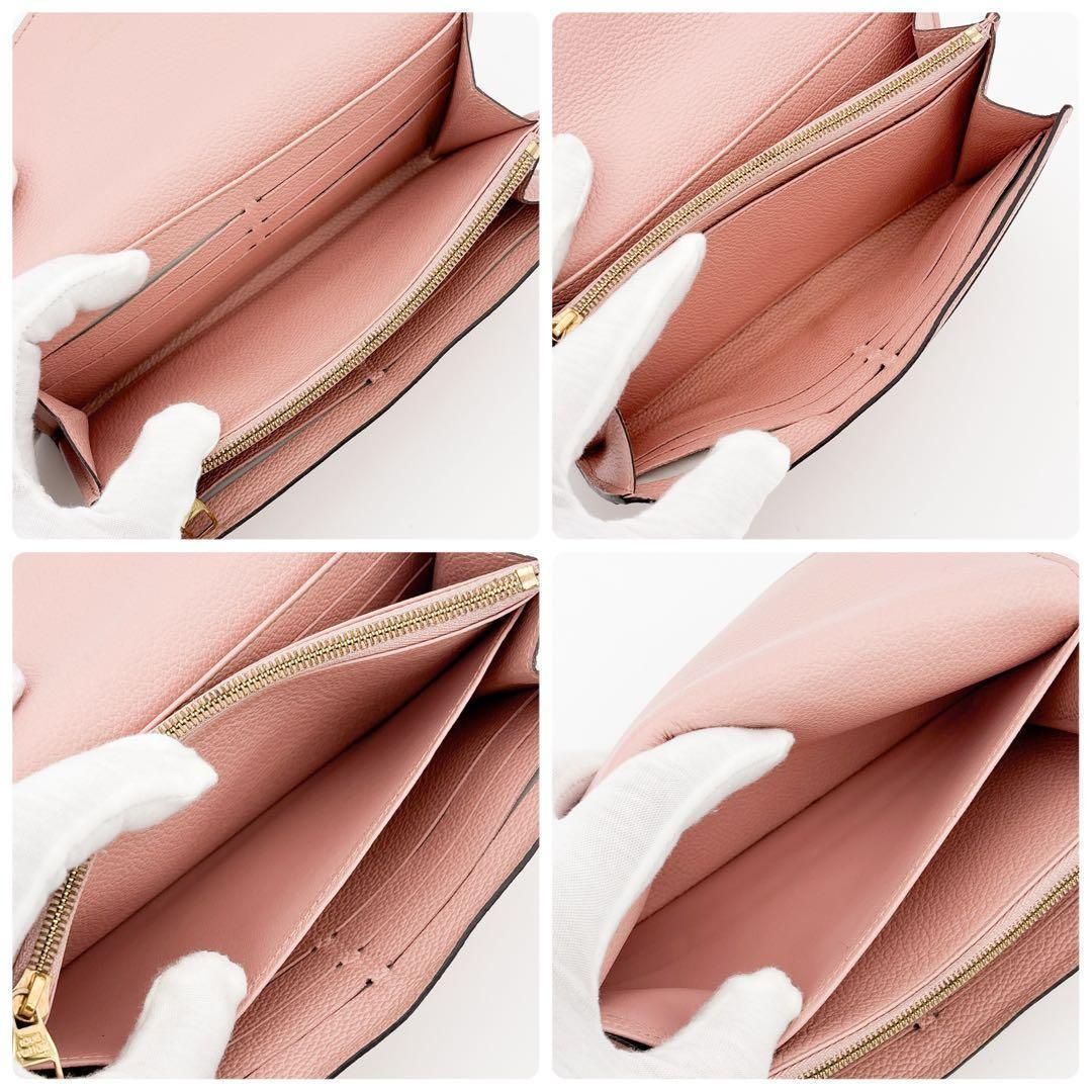 【美品】ルイヴィトン ポルトフォイユ サラ アンプラント 長財布 ピンク