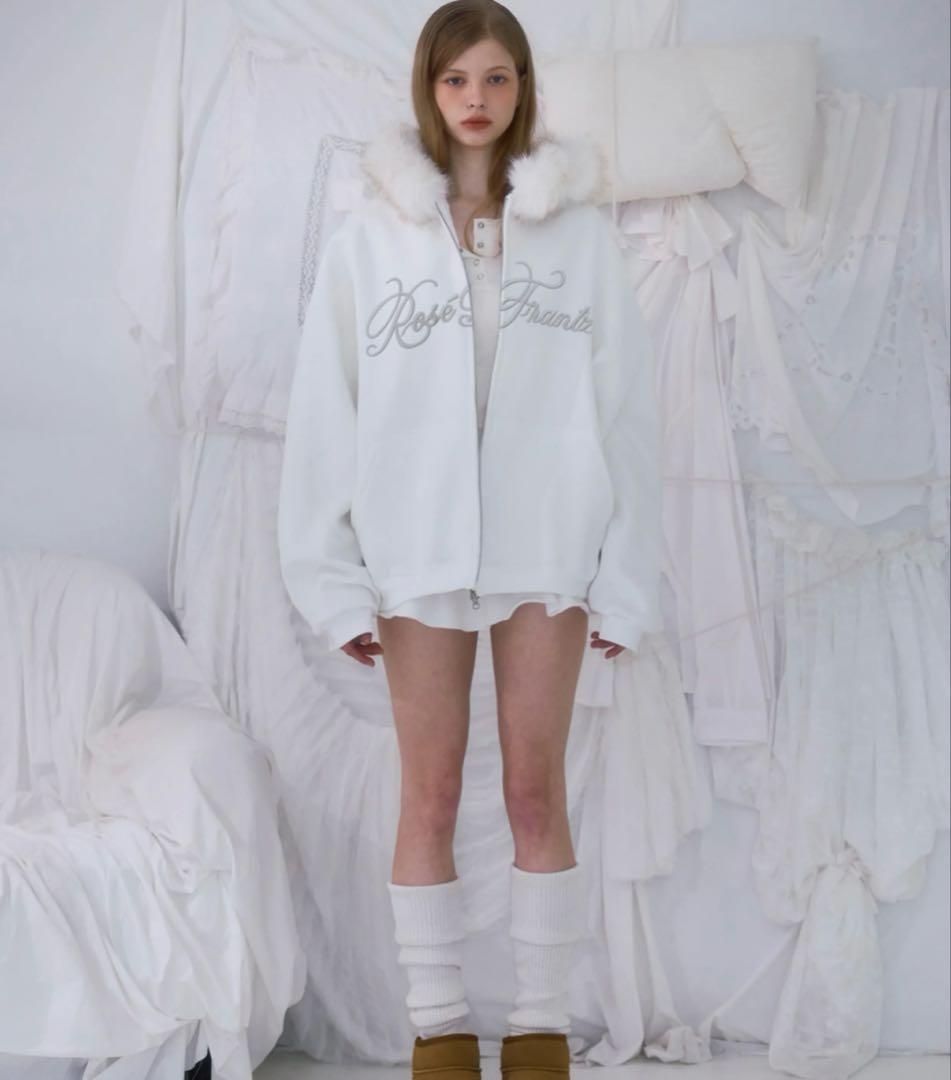 トップス rosefrantz Fur Overfit Hood Zip-up