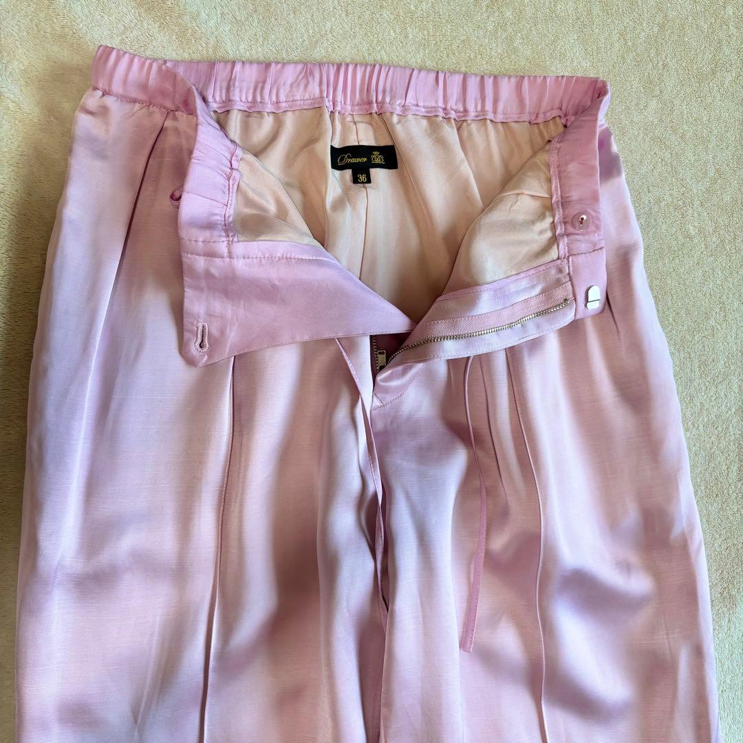 Drawer ドゥロワー 定価5,8万円 ピンク ドロスト パンツ