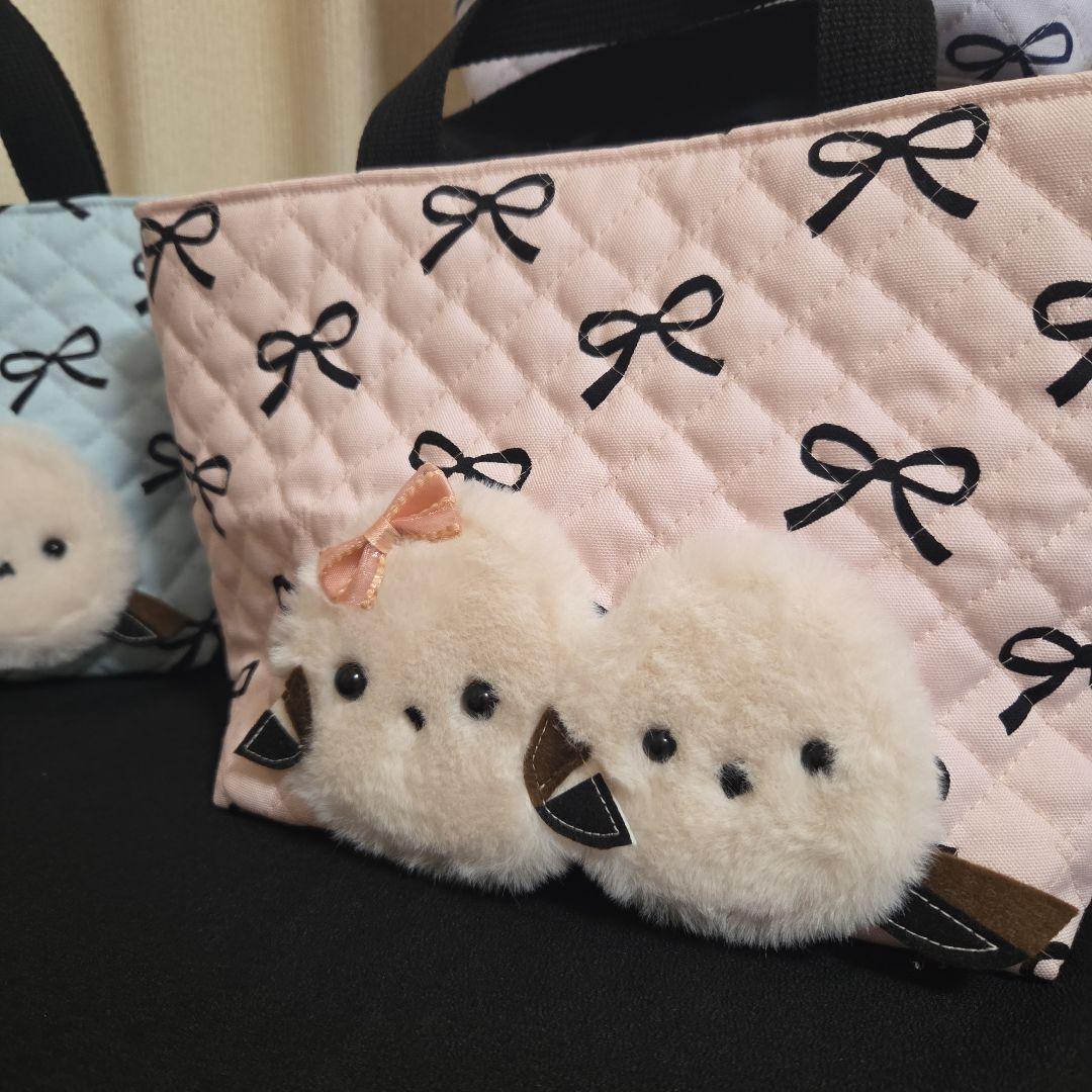 ●むーちゃん●親子もふもふシマエナガ　トートバッグ