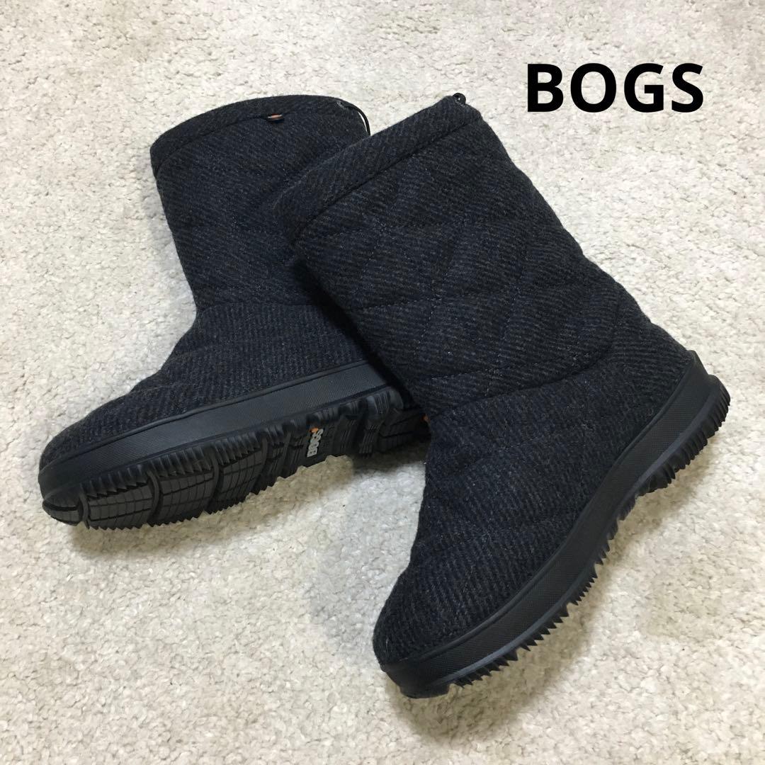 BOGS ♫ スノーブーツ ウールキルティング ブラック 黒 24cm -30°
