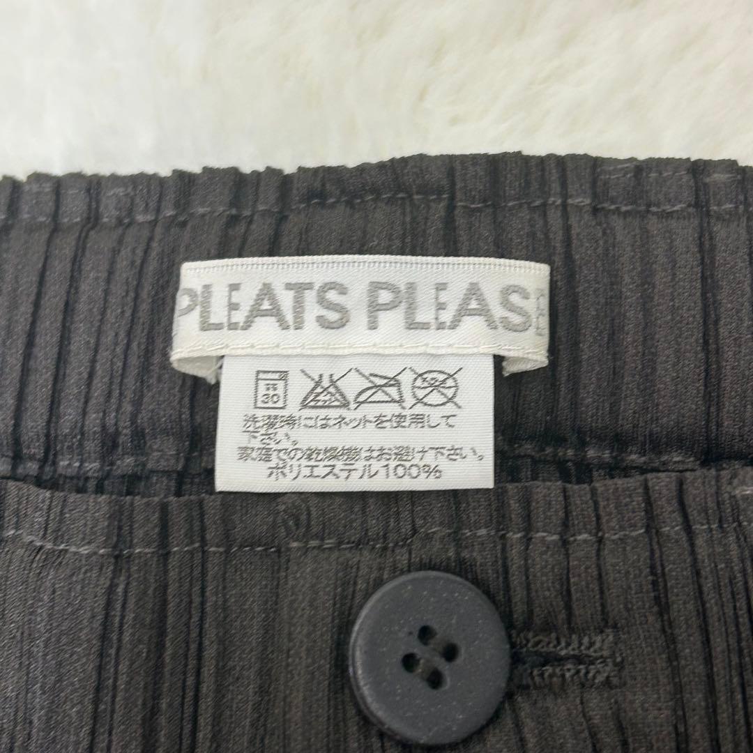 【美品】プリーツプリーズ ロングパンツ フレア ブラウン系 Lサイズ