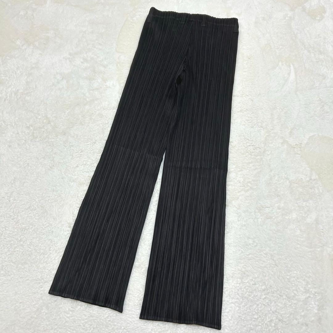 【美品】プリーツプリーズ ロングパンツ フレア ブラウン系 Lサイズ