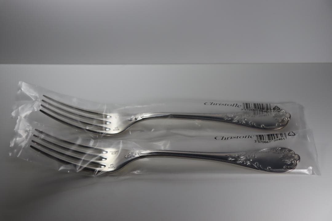 クリストフル■未使用テーブルフォーク２本組■とてもきれい¨¨■大人気のマルリー！