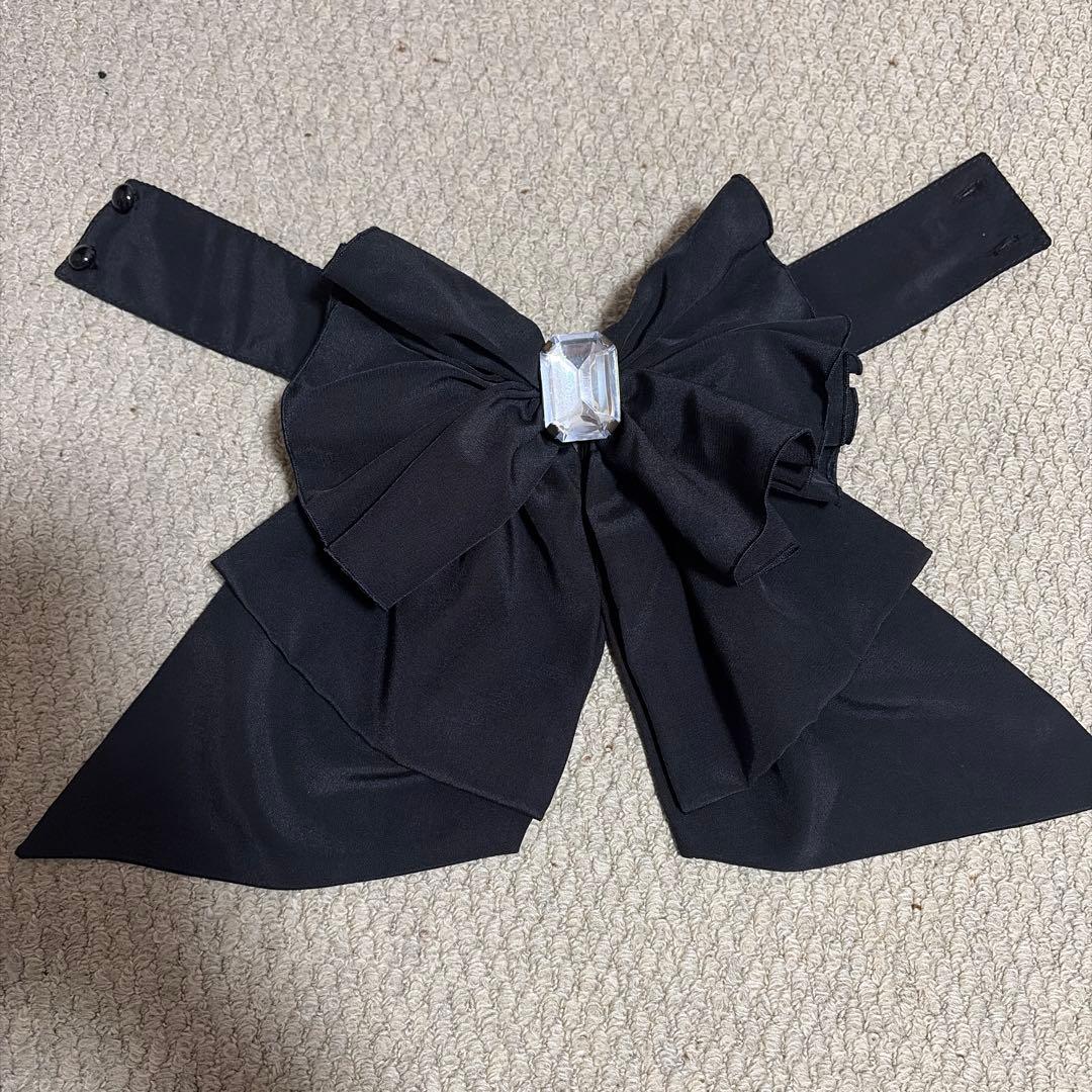 MARBLE ブラウス　姫袖　ジャボタイ　リボン　黒　ブラック　ゴスロリ