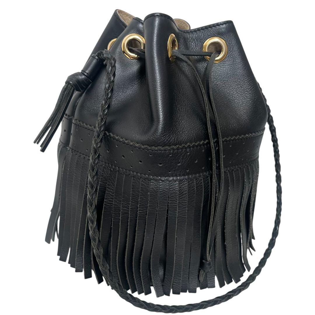 J&M DAVIDSON フリンジ　カーニバル　巾着バッグ　ワンショルダー