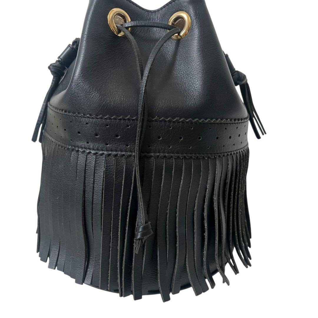 J&M DAVIDSON フリンジ　カーニバル　巾着バッグ　ワンショルダー
